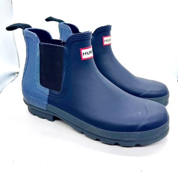 Hunter Mens 2-Tone Original Chelsea Rain Boots 8 EUC - Picture 4 of 15